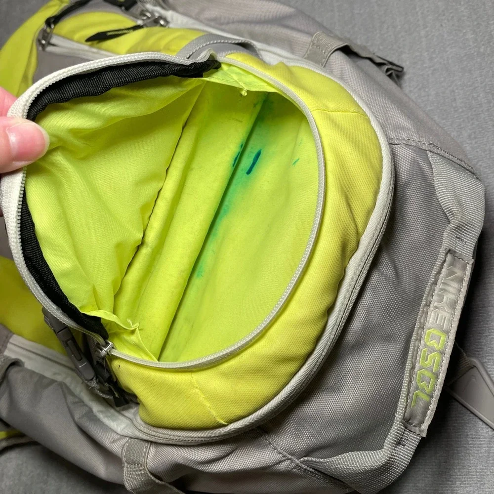 Nike Sport Backpack Gray Neon Yellow Swoosh Bsbl‎ Travel Baseball Cooler Bag